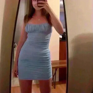 Princess Polly ruched mini dress in blue